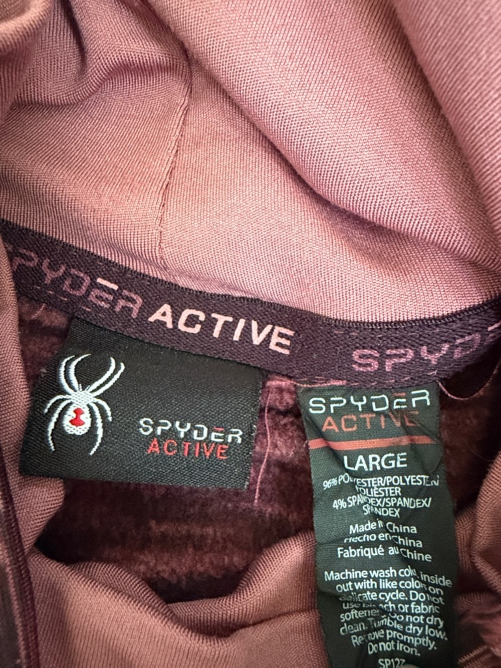 (185)Spyder Pink Space-Dyed Pullover Hoodie - Picture 2 of 6